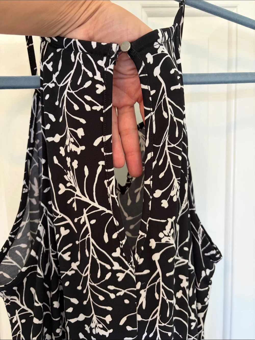 Black & White Floral Halter-like Jumpsuit